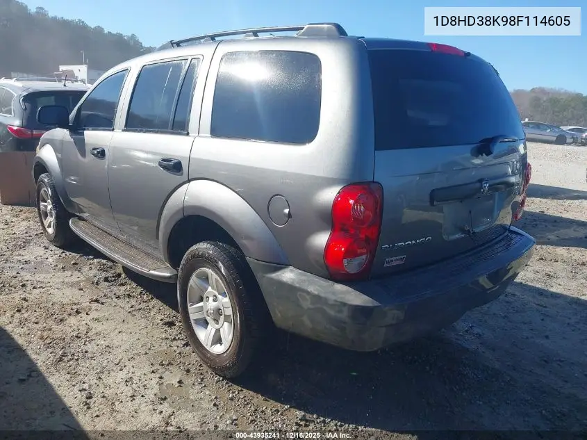1D8HD38K98F114605 2008 Dodge Durango Sxt