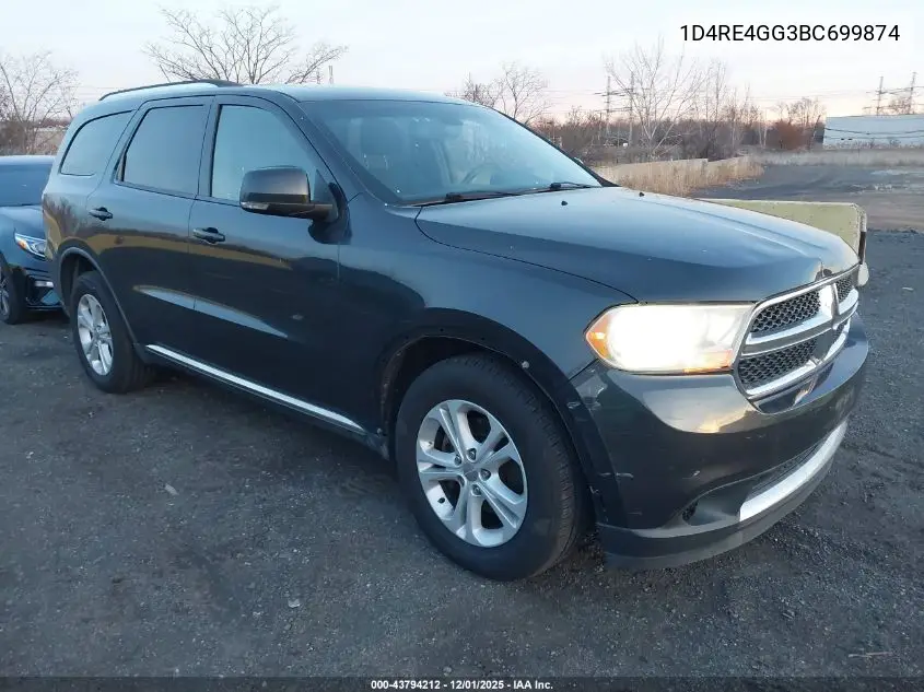 1D4RE4GG3BC699874 2011 Dodge Durango Crew