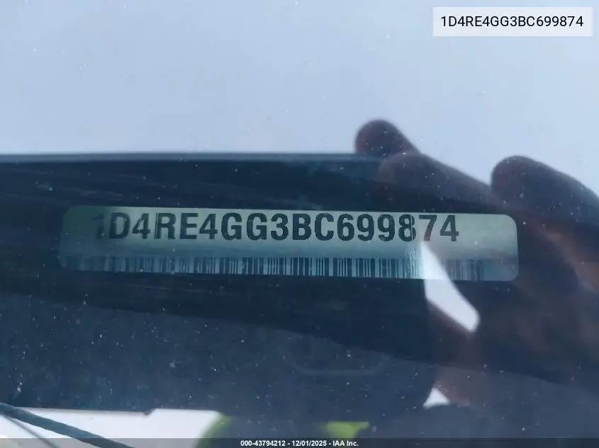 1D4RE4GG3BC699874 2011 Dodge Durango Crew