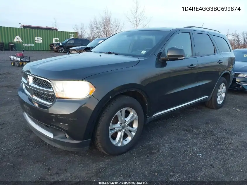 1D4RE4GG3BC699874 2011 Dodge Durango Crew
