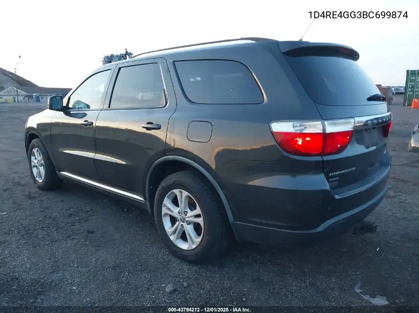 1D4RE4GG3BC699874 2011 Dodge Durango Crew
