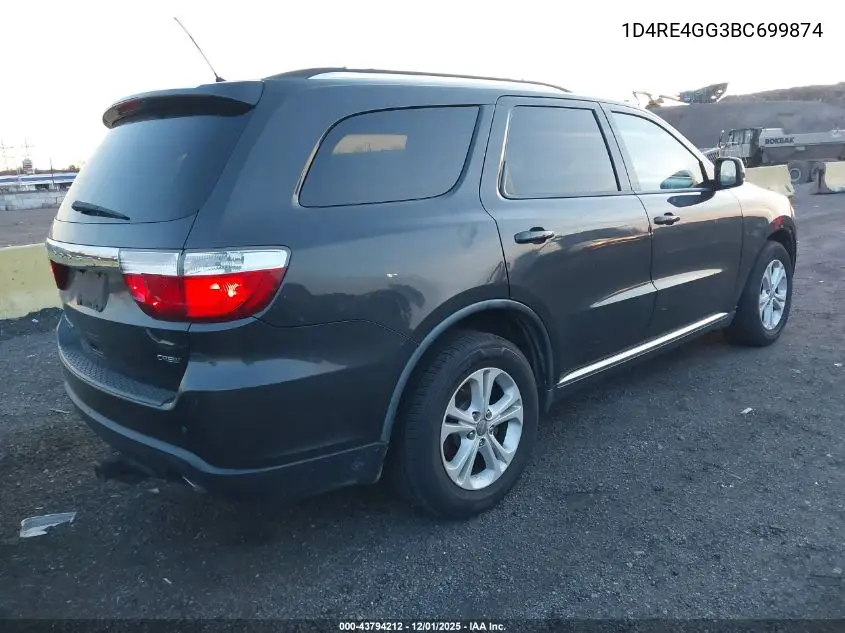 1D4RE4GG3BC699874 2011 Dodge Durango Crew