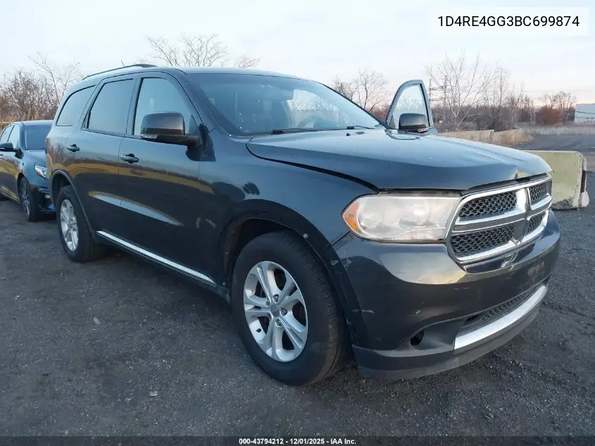 1D4RE4GG3BC699874 2011 Dodge Durango Crew