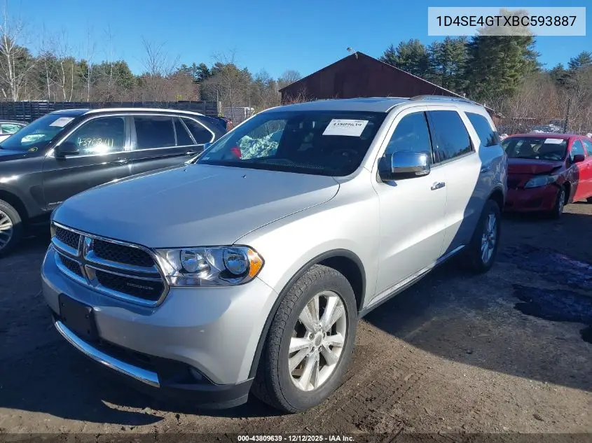 1D4SE4GTXBC593887 2011 Dodge Durango Crew