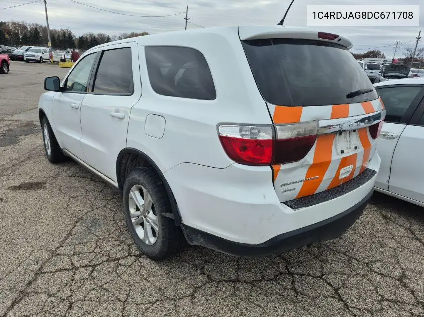 1C4RDJAG8DC671708 2013 Dodge Durango Sxt