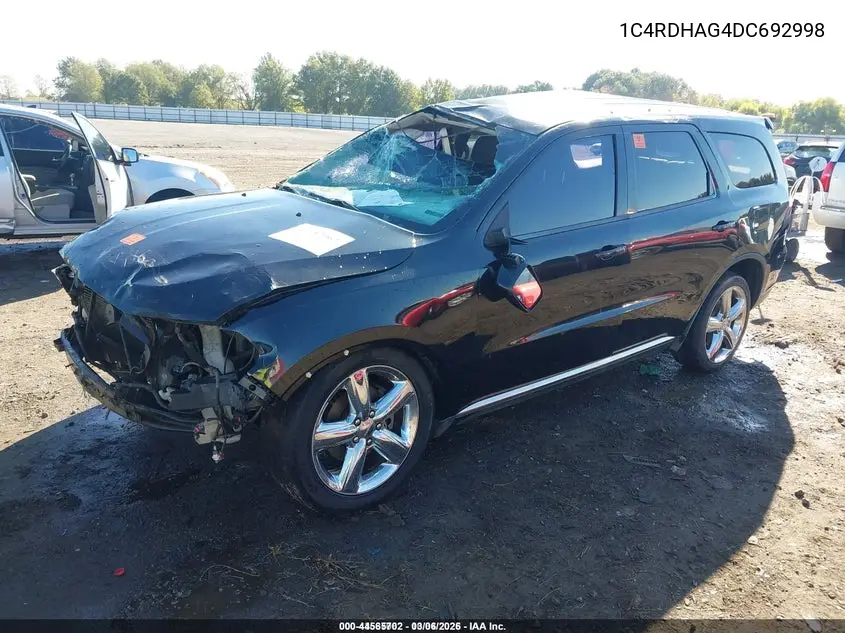 1C4RDHAG4DC692998 2013 Dodge Durango Sxt