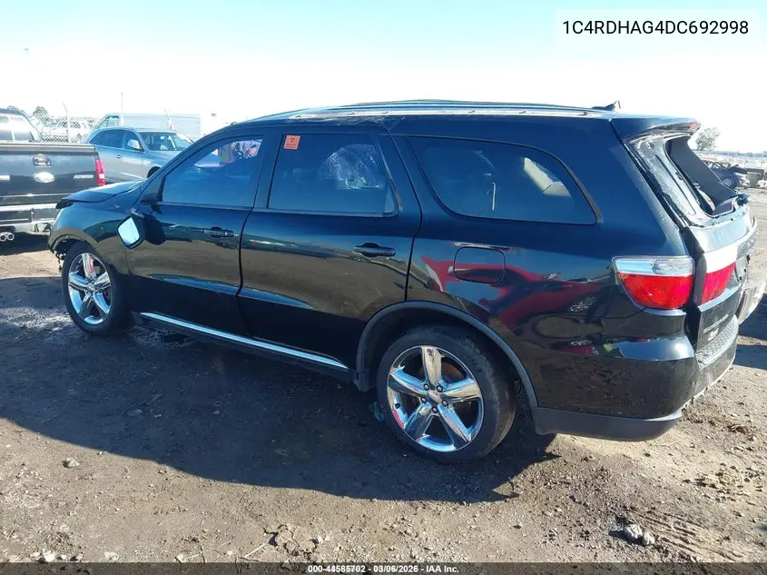 1C4RDHAG4DC692998 2013 Dodge Durango Sxt