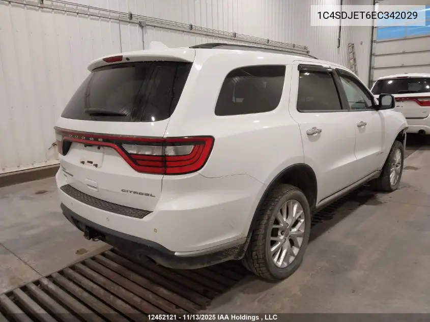 1C4SDJET6EC342029 2014 Dodge Durango Citadel
