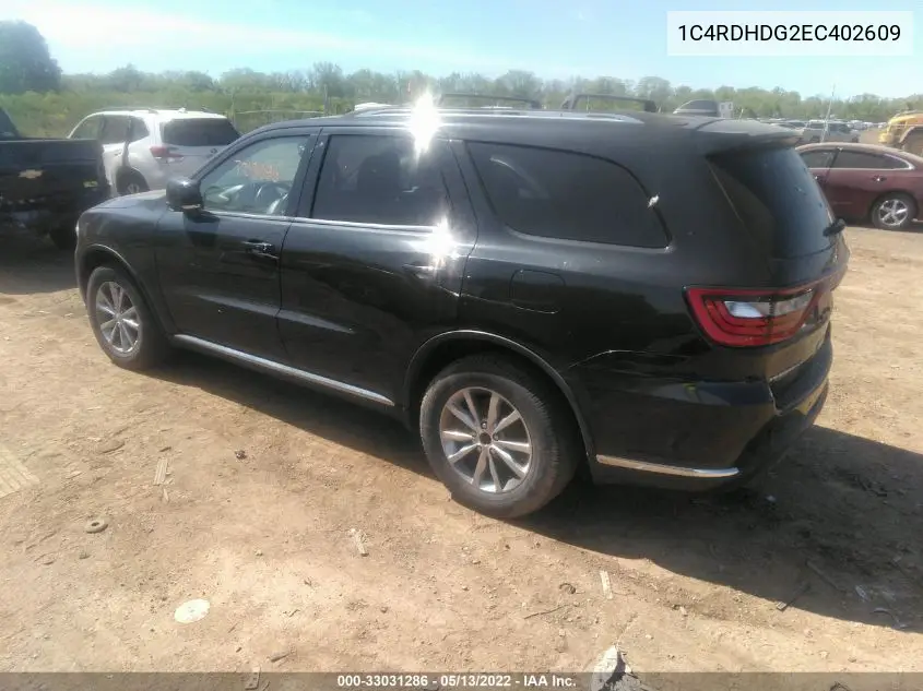 2014 Dodge Durango Limited VIN: 1C4RDHDG2EC402609 Lot: 33031286