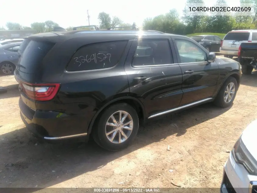 2014 Dodge Durango Limited VIN: 1C4RDHDG2EC402609 Lot: 33031286