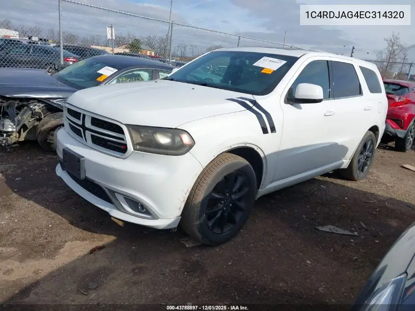 1C4RDJAG4EC314320 2014 Dodge Durango Sxt