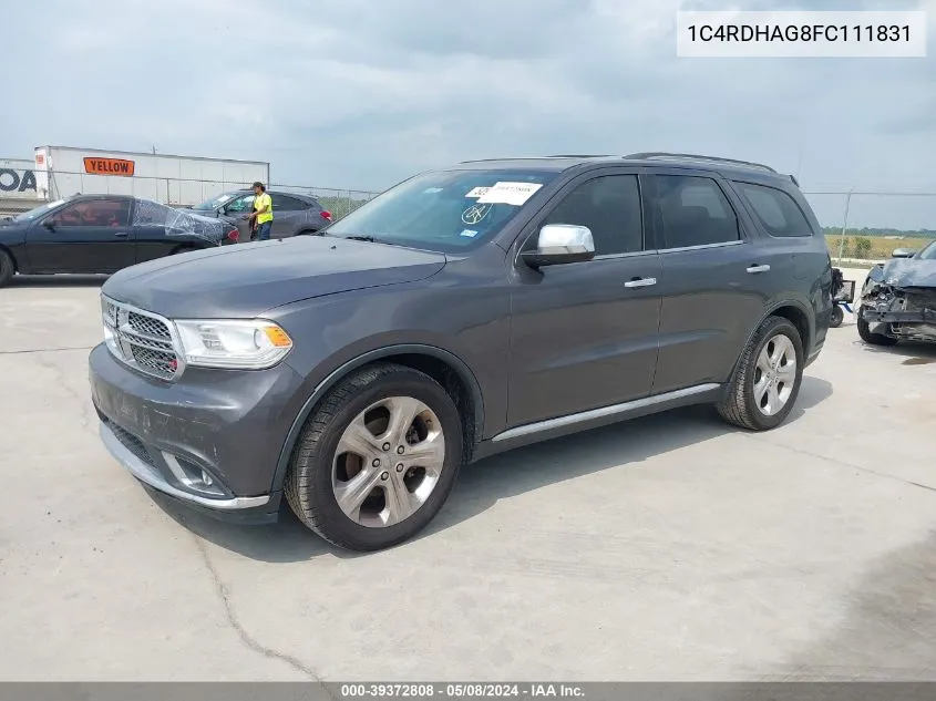 1C4RDHAG8FC111831 2015 Dodge Durango Sxt