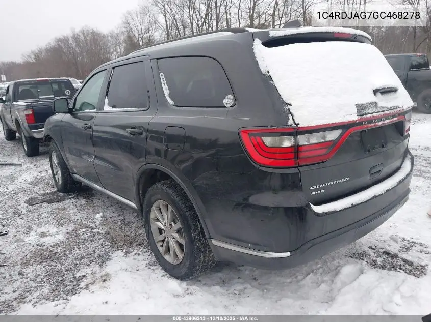 1C4RDJAG7GC468278 2016 Dodge Durango Sxt