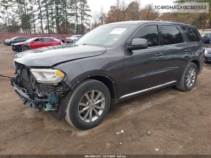 1C4RDHAGXGC301552 2016 Dodge Durango Sxt