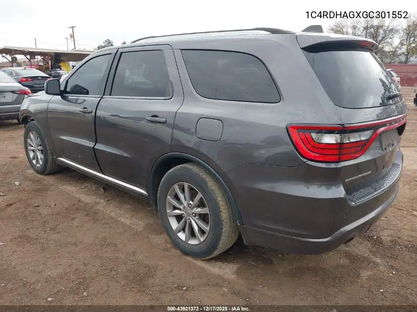 1C4RDHAGXGC301552 2016 Dodge Durango Sxt