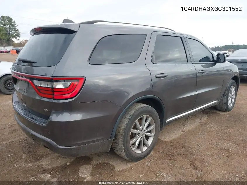 1C4RDHAGXGC301552 2016 Dodge Durango Sxt