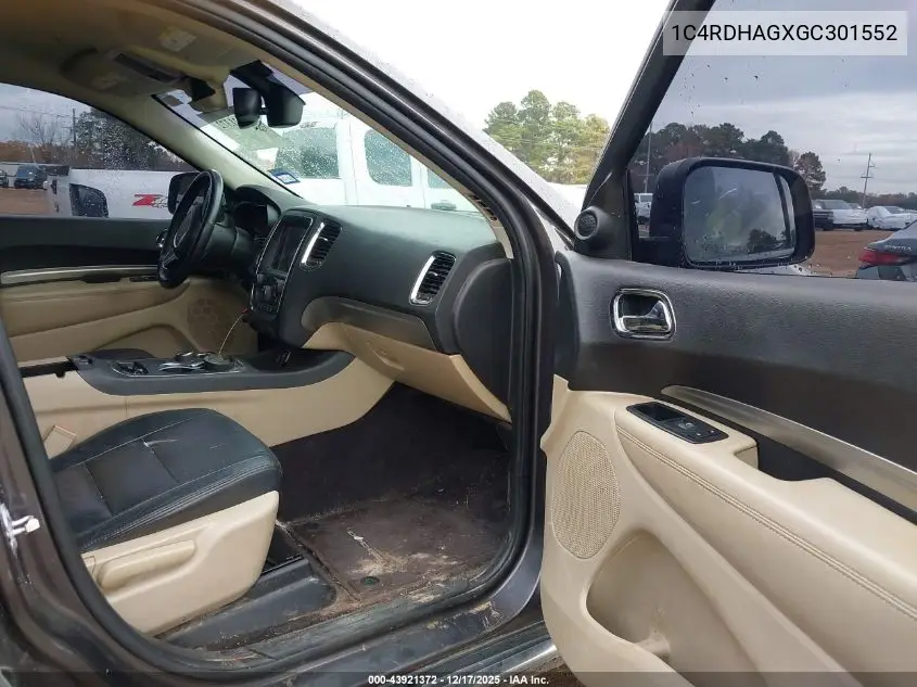 1C4RDHAGXGC301552 2016 Dodge Durango Sxt