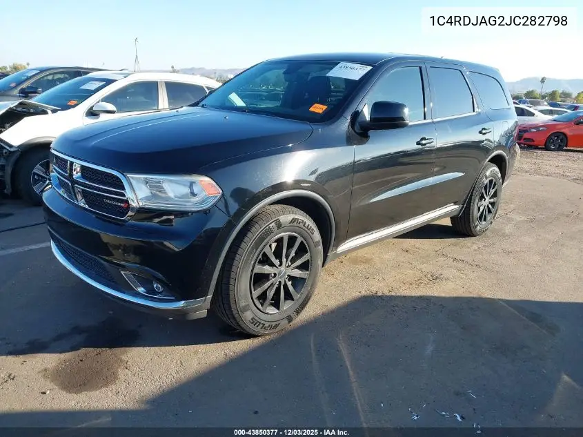 1C4RDJAG2JC282798 2018 Dodge Durango Sxt Awd