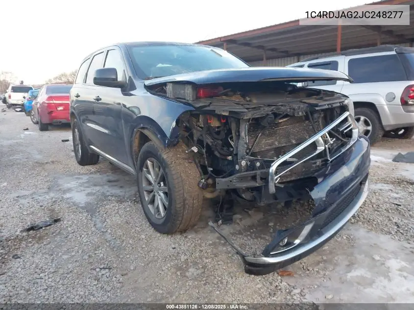 1C4RDJAG2JC248277 2018 Dodge Durango Sxt Awd
