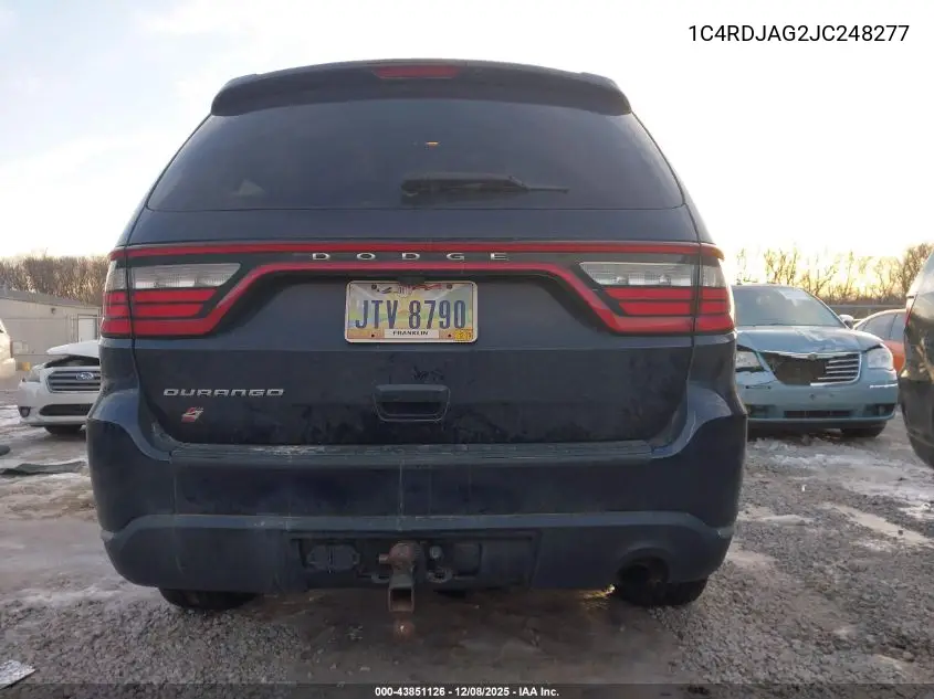 1C4RDJAG2JC248277 2018 Dodge Durango Sxt Awd