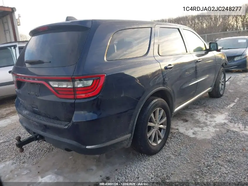1C4RDJAG2JC248277 2018 Dodge Durango Sxt Awd