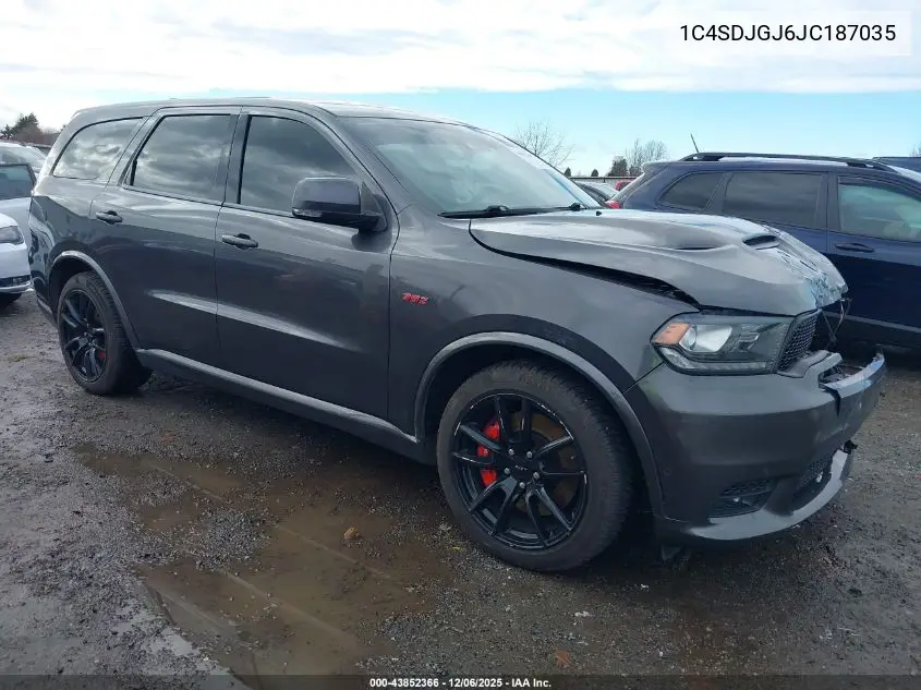 1C4SDJGJ6JC187035 2018 Dodge Durango Srt