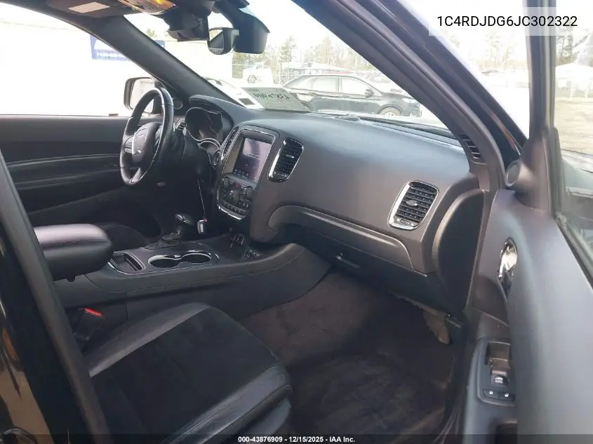 1C4RDJDG6JC302322 2018 Dodge Durango Gt Awd