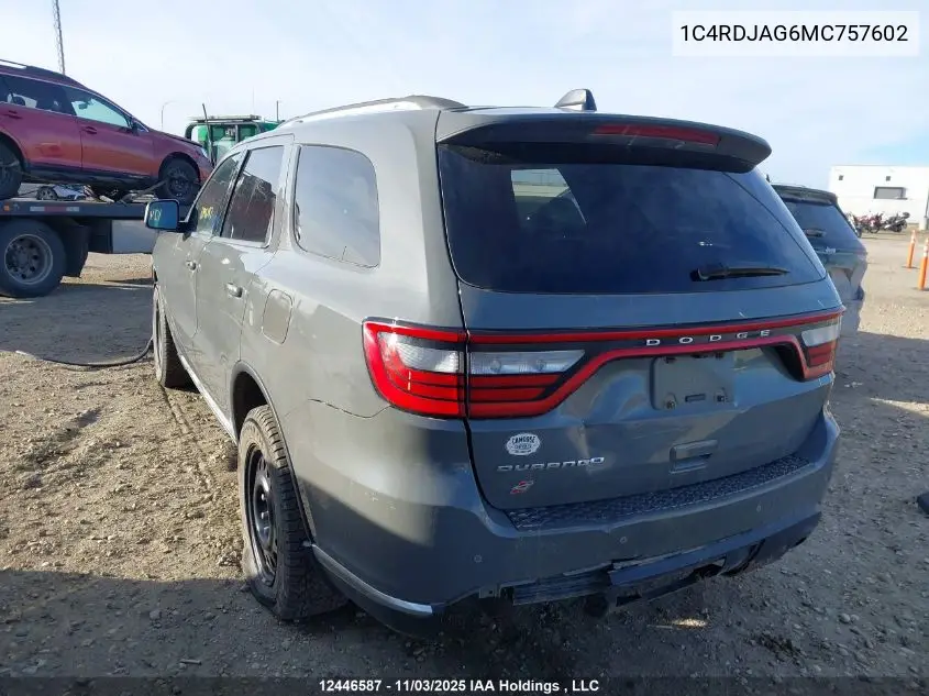 1C4RDJAG6MC757602 2021 Dodge Durango Sxt