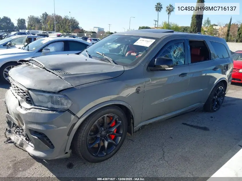 1C4SDJH98MC716137 2021 Dodge Durango Srt Hellcat Awd
