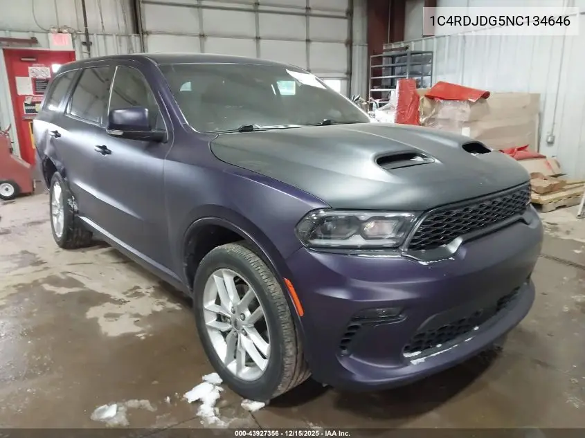 1C4RDJDG5NC134646 2022 Dodge Durango Gt Plus Awd