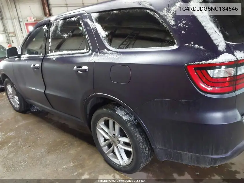 1C4RDJDG5NC134646 2022 Dodge Durango Gt Plus Awd
