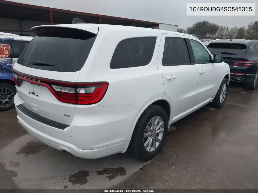 1C4RDHDG4SC545315 2025 Dodge Durango Gt Rwd