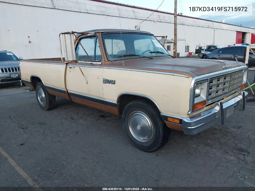 1B7KD3419FS715972 1985 Dodge D-Series D300/D350