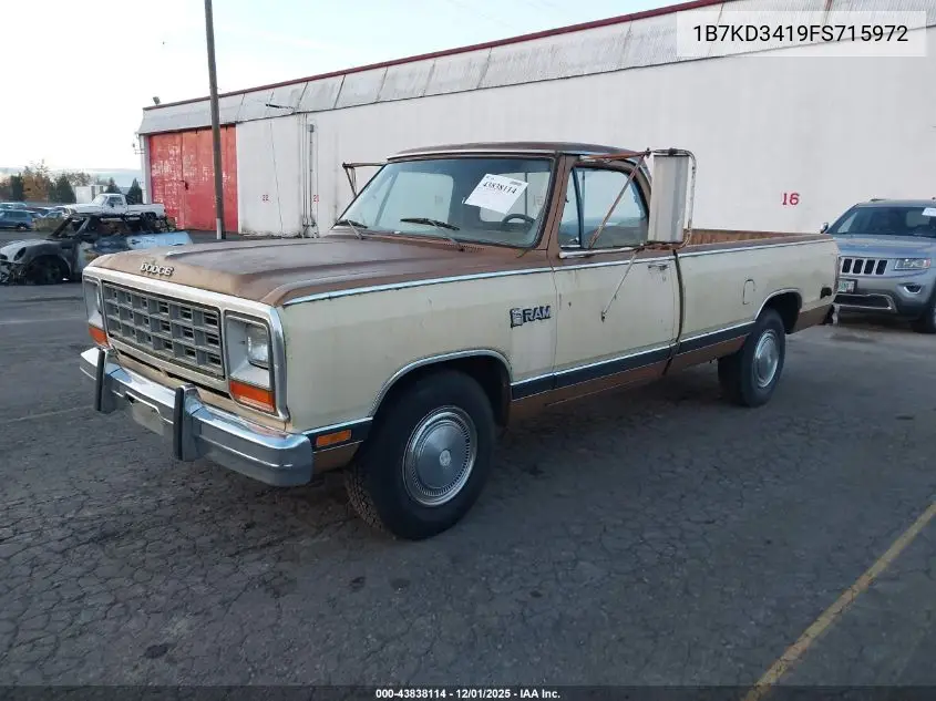 1B7KD3419FS715972 1985 Dodge D-Series D300/D350