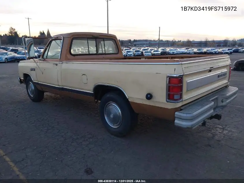 1B7KD3419FS715972 1985 Dodge D-Series D300/D350