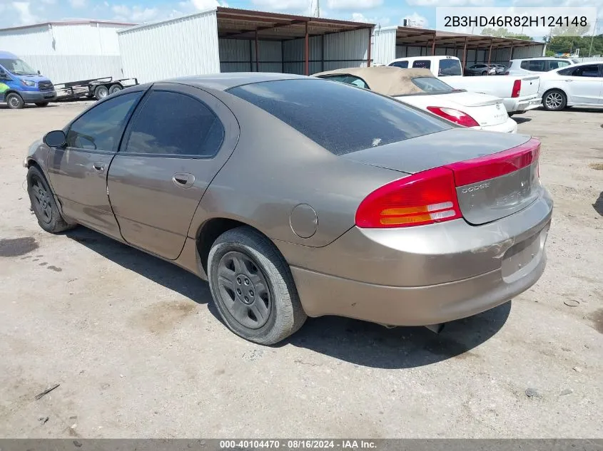 2B3HD46R82H124148 2002 Dodge Intrepid Se