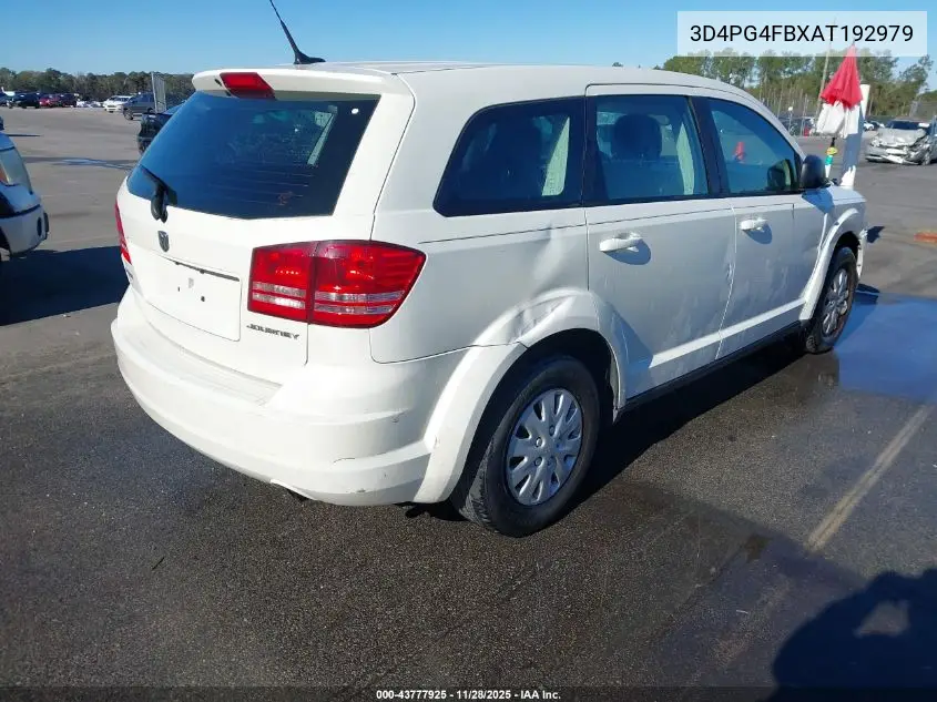 3D4PG4FBXAT192979 2010 Dodge Journey Se