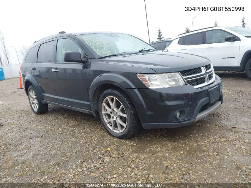 3D4PH6FG0BT550998 2011 Dodge Journey R/T