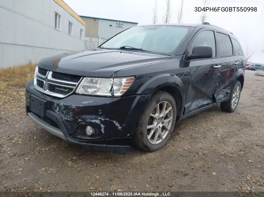 3D4PH6FG0BT550998 2011 Dodge Journey R/T