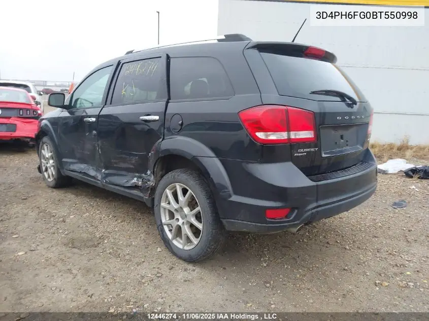 3D4PH6FG0BT550998 2011 Dodge Journey R/T