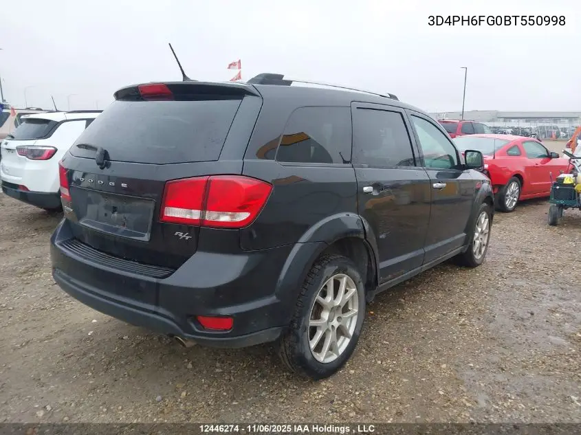 3D4PH6FG0BT550998 2011 Dodge Journey R/T