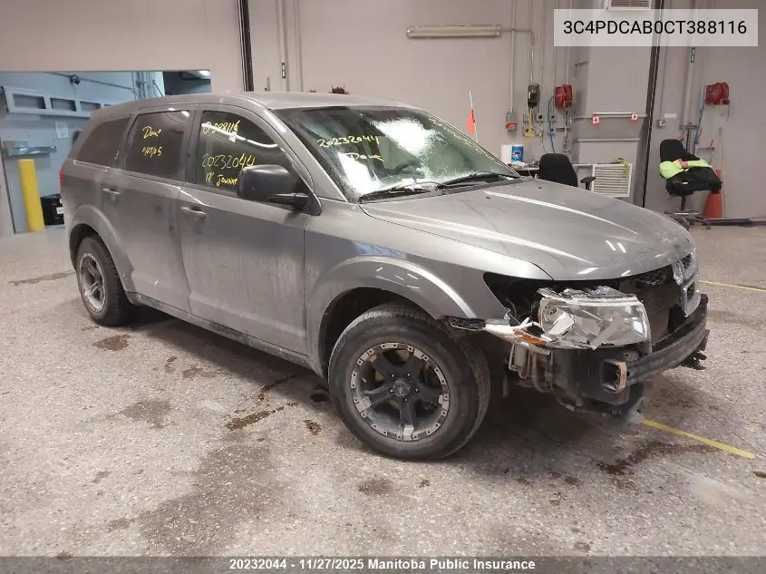 3C4PDCAB0CT388116 2012 Dodge Journey Se