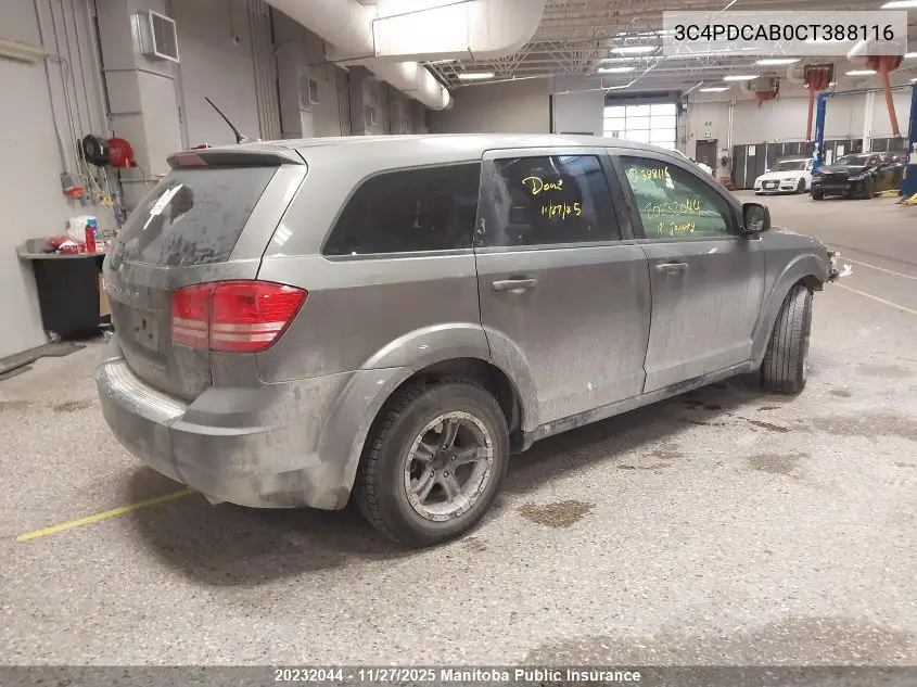 3C4PDCAB0CT388116 2012 Dodge Journey Se