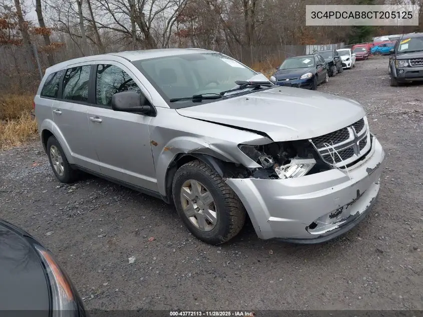 3C4PDCAB8CT205125 2012 Dodge Journey Se/Avp