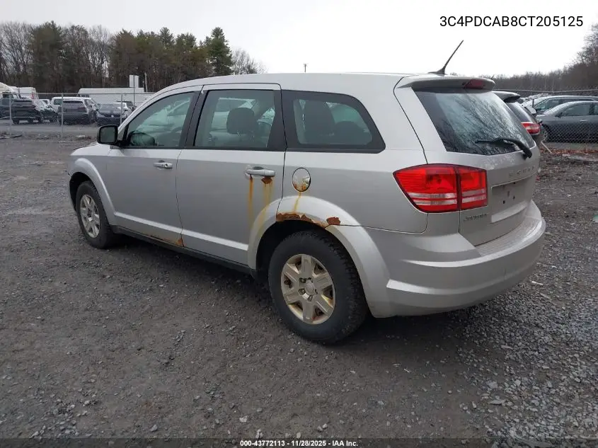 3C4PDCAB8CT205125 2012 Dodge Journey Se/Avp