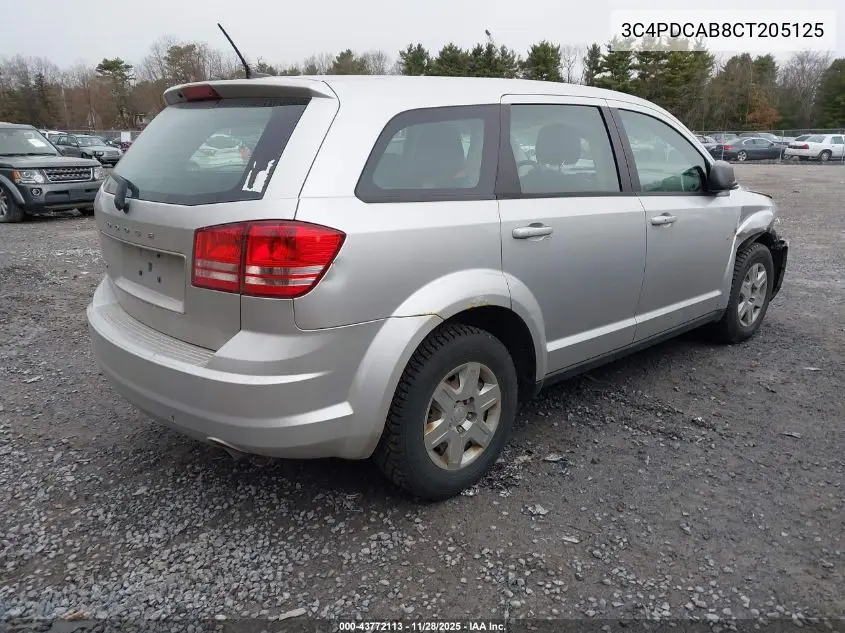 3C4PDCAB8CT205125 2012 Dodge Journey Se/Avp