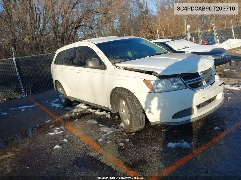3C4PDCAB9CT203710 2012 Dodge Journey Se/Avp