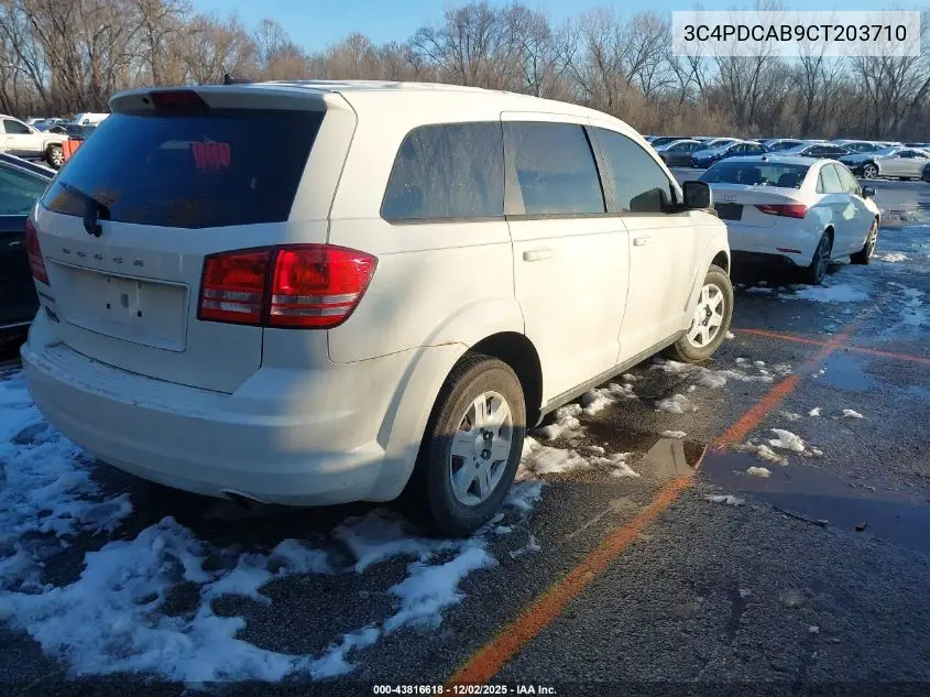 3C4PDCAB9CT203710 2012 Dodge Journey Se/Avp