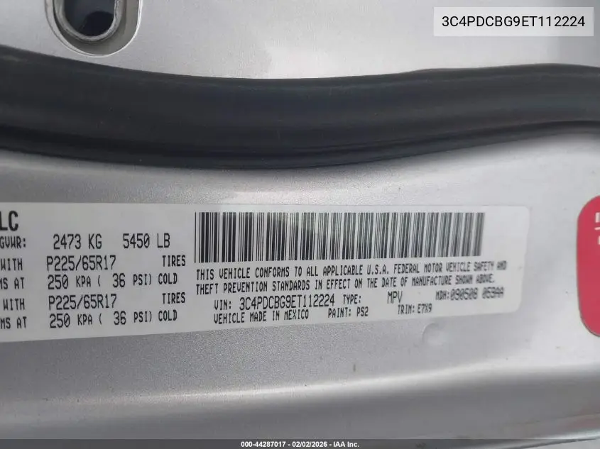 3C4PDCBG9ET112224 2014 Dodge Journey Sxt