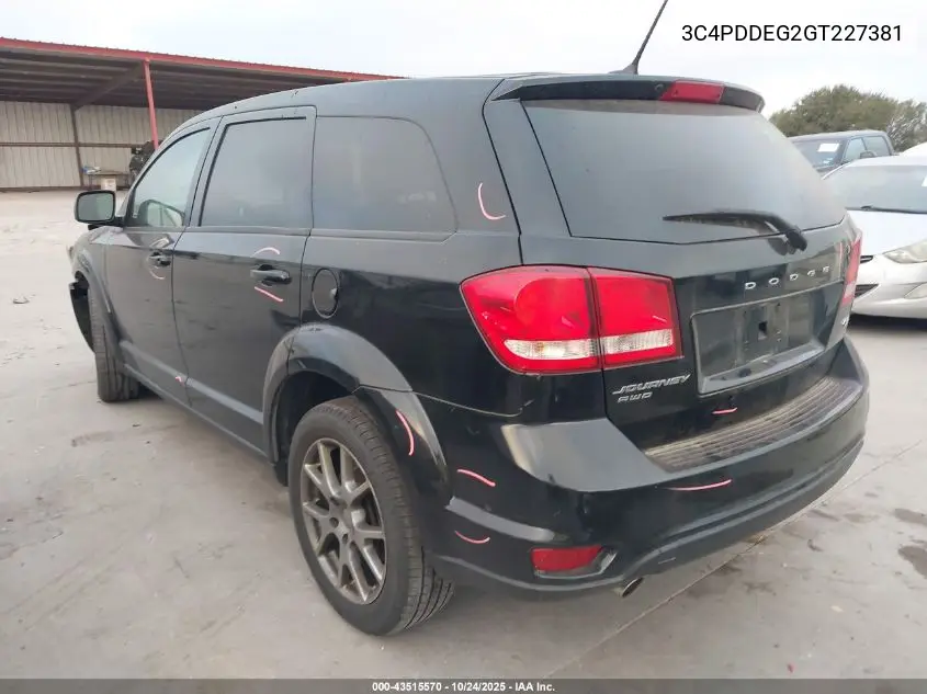 3C4PDDEG2GT227381 2016 Dodge Journey R/T